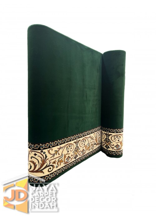 Karpet Sajadah Solomon Farangi Green Plain Motif Polos 120x600, 120x1200, 120x1800, 120x2400